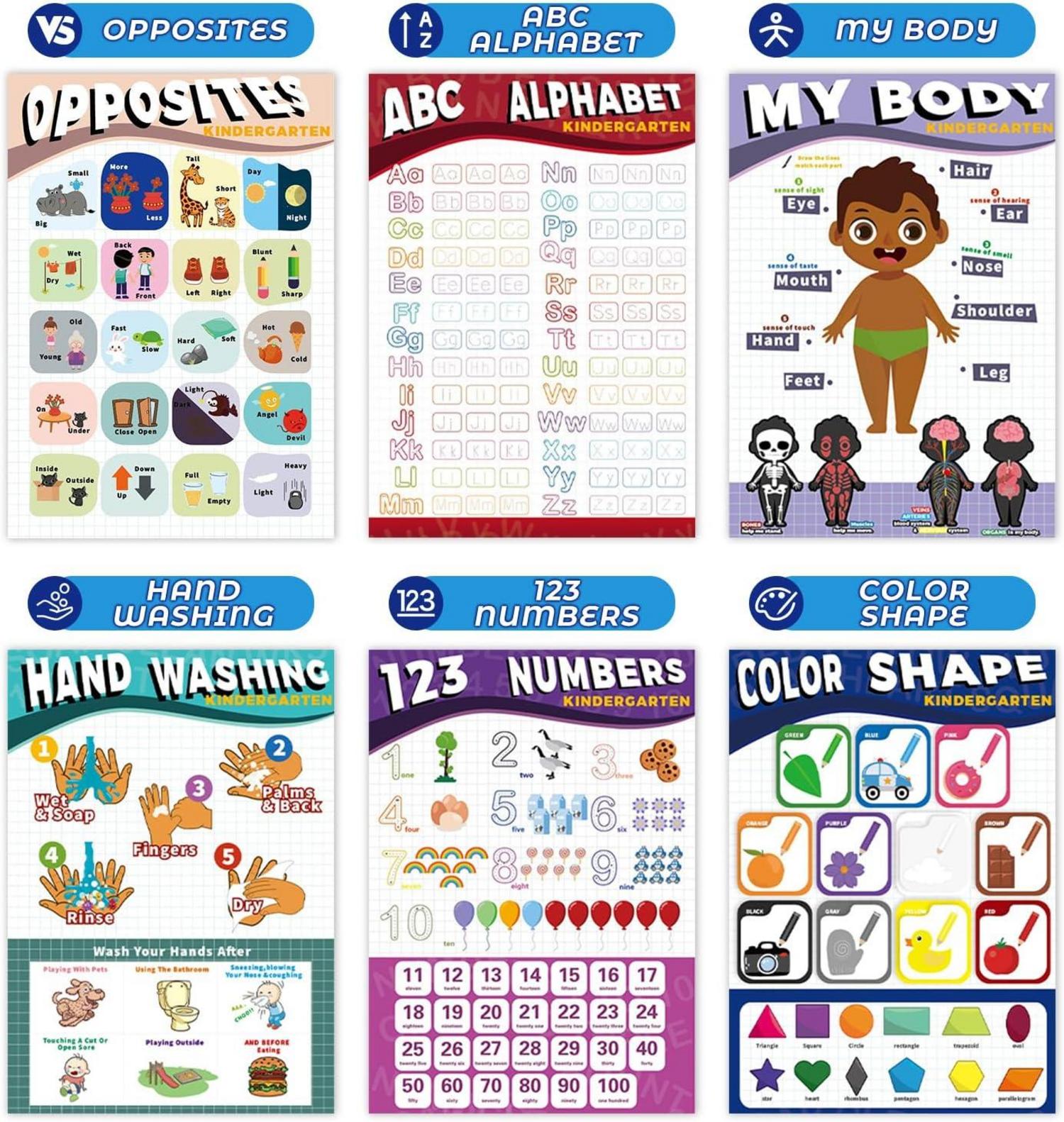 Pädagogische Poster für Kleinkinder 3-5 Jahre, 12