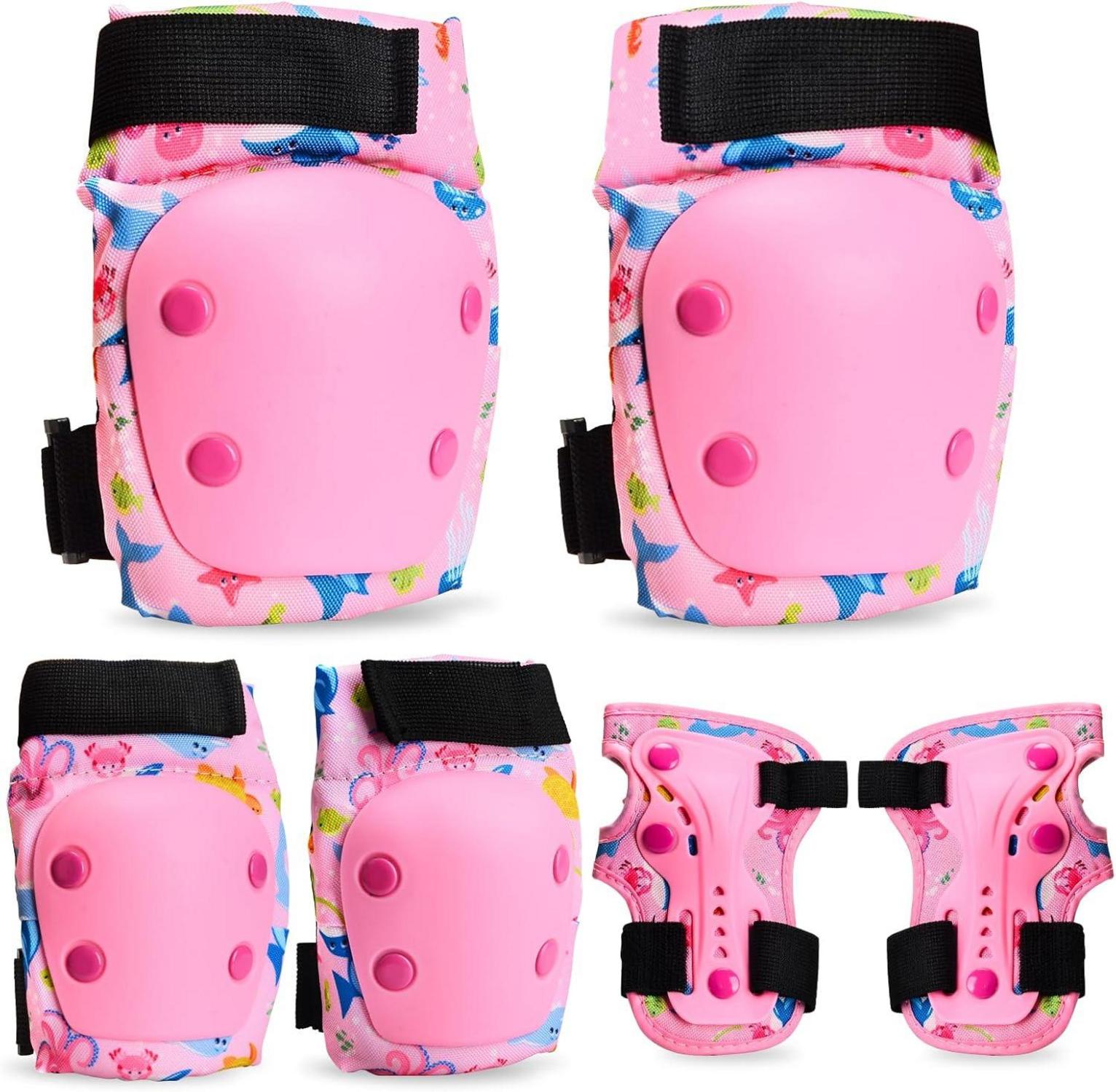 Knieschoner Kinder Mädchen Schützer für Inline Skates Skateboard Rosa