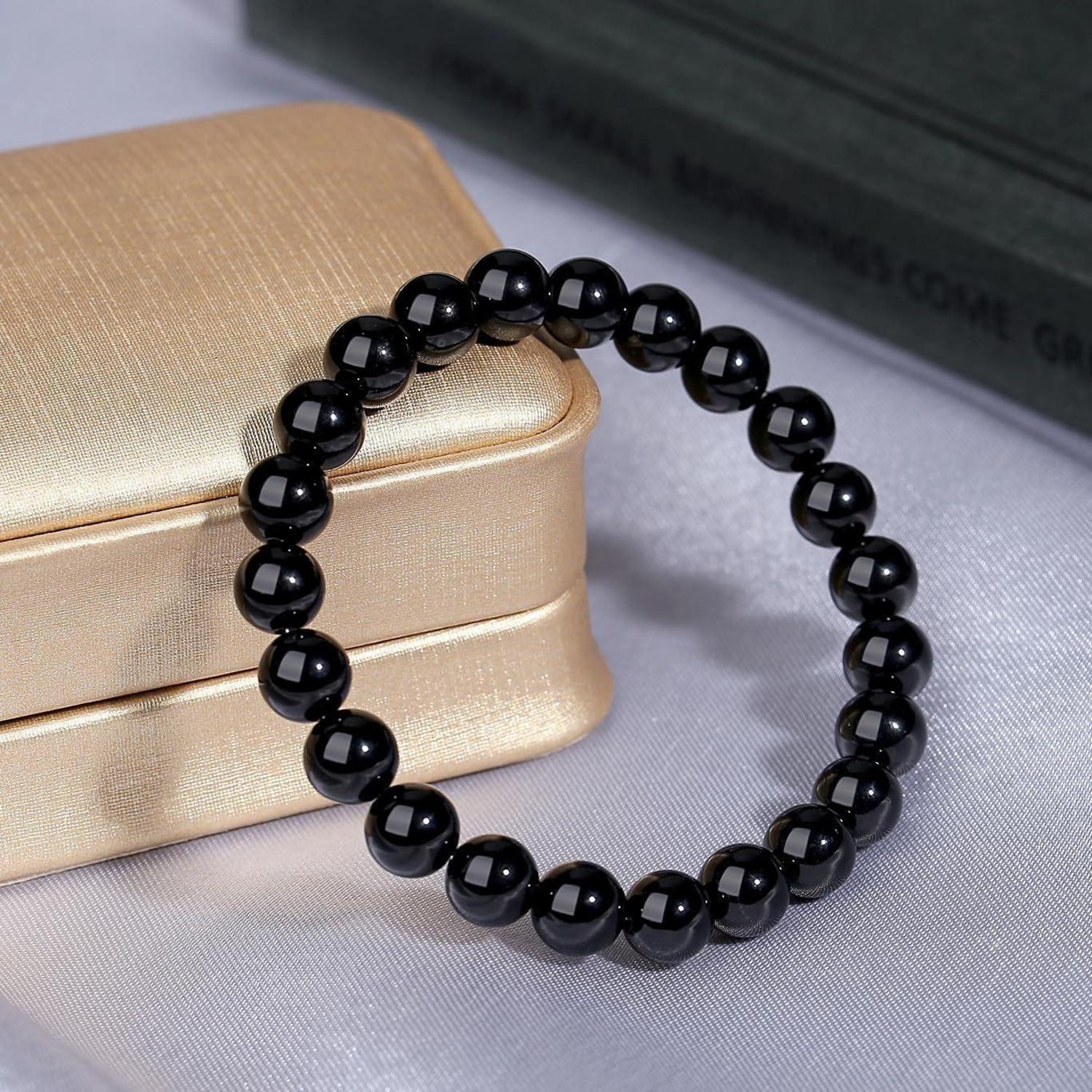Kristall Armband Natürliche Obsidian Perlenarmband XIANNVXI