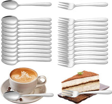 24-teiliges Edelstahl Kuchengabeln und Teelöffel Set 5,71 Inch