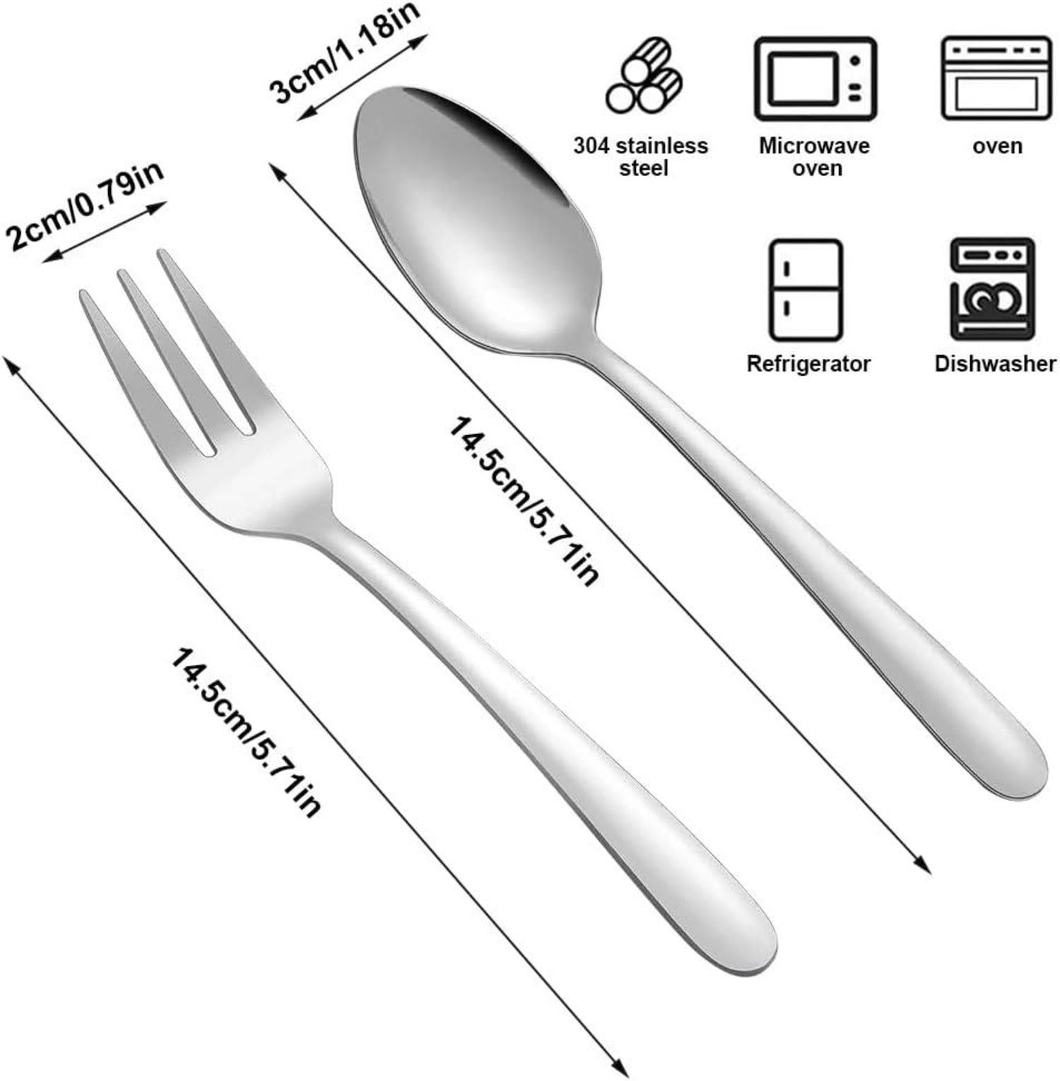 Gohytal Kleine Löffel und Gabeln Set Edelstahl 24 Stück 5,71