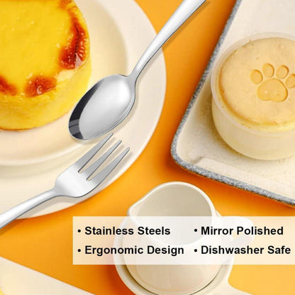 24-teiliges Edelstahl Kuchengabeln und Teelöffel Set 5,71 Inch