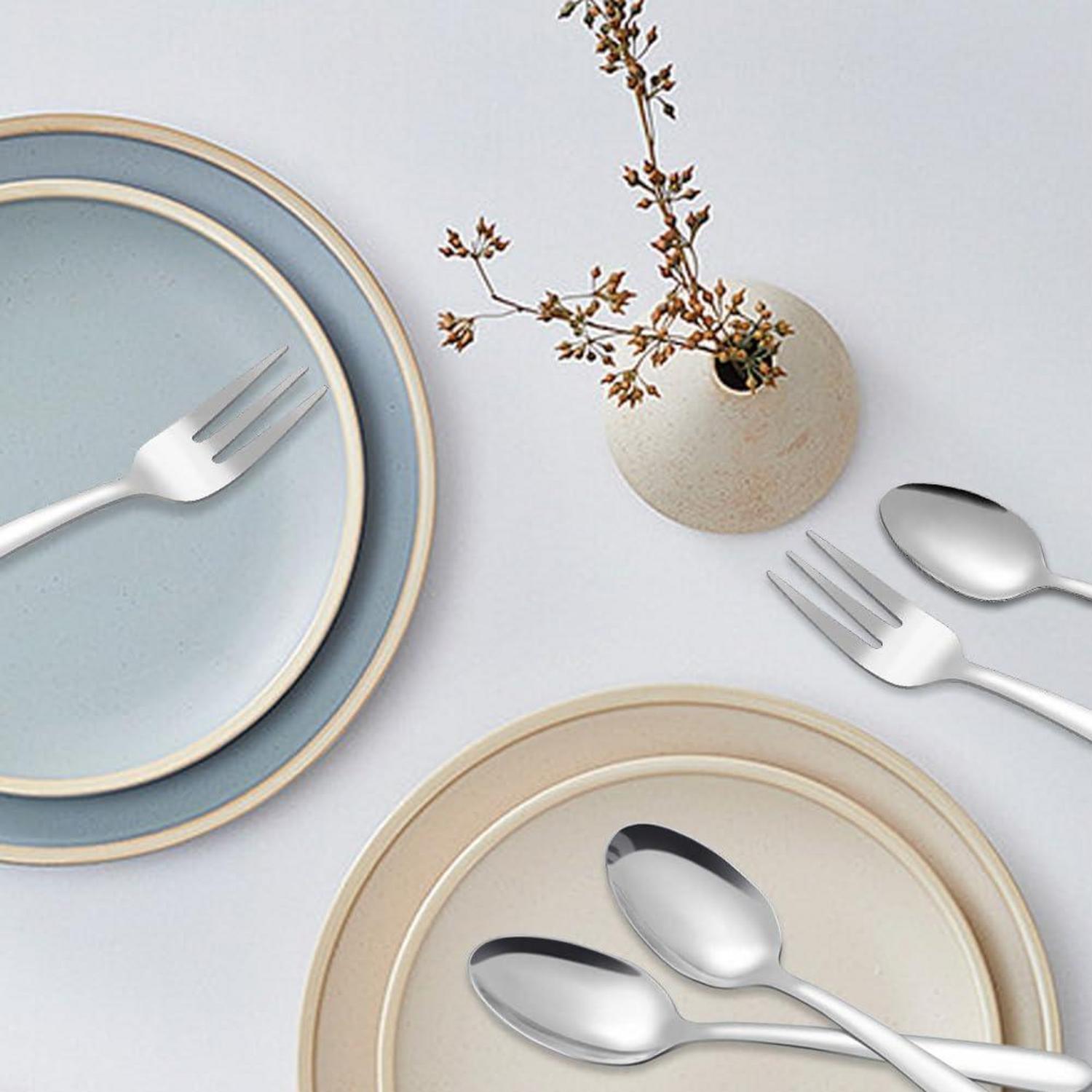 Kleine Löffel und Gabeln Set Edelstahl 24 Stück 5,71 Inch für