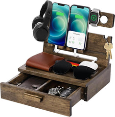 Holz Schubladen Organizer Docking Station Männer Weihnachten