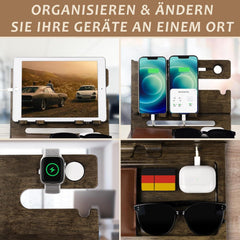 Holz Schubladen Organizer Docking Station Männer Weihnachten