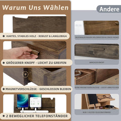 Holz Schubladen Organizer iPhone Docking Station Weihnachtsgeschenk