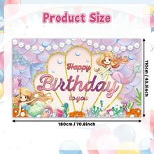 Meerjungfrau Geburtstag Banner und Fotohintergrund 180x110cm