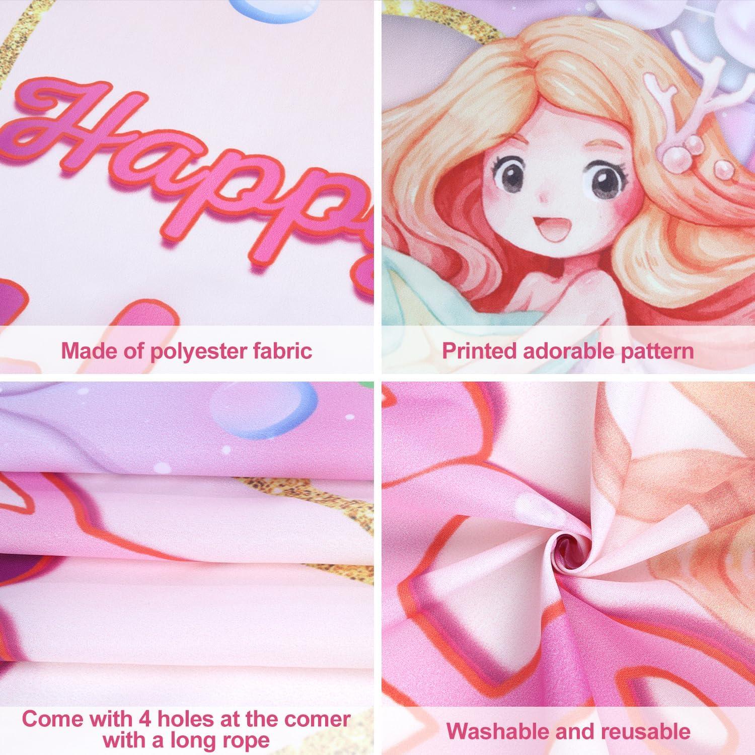 Meerjungfrau Geburtstag Dekorationen Hintergrund Banner