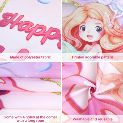 Meerjungfrau Geburtstag Dekorationen Hintergrund Banner