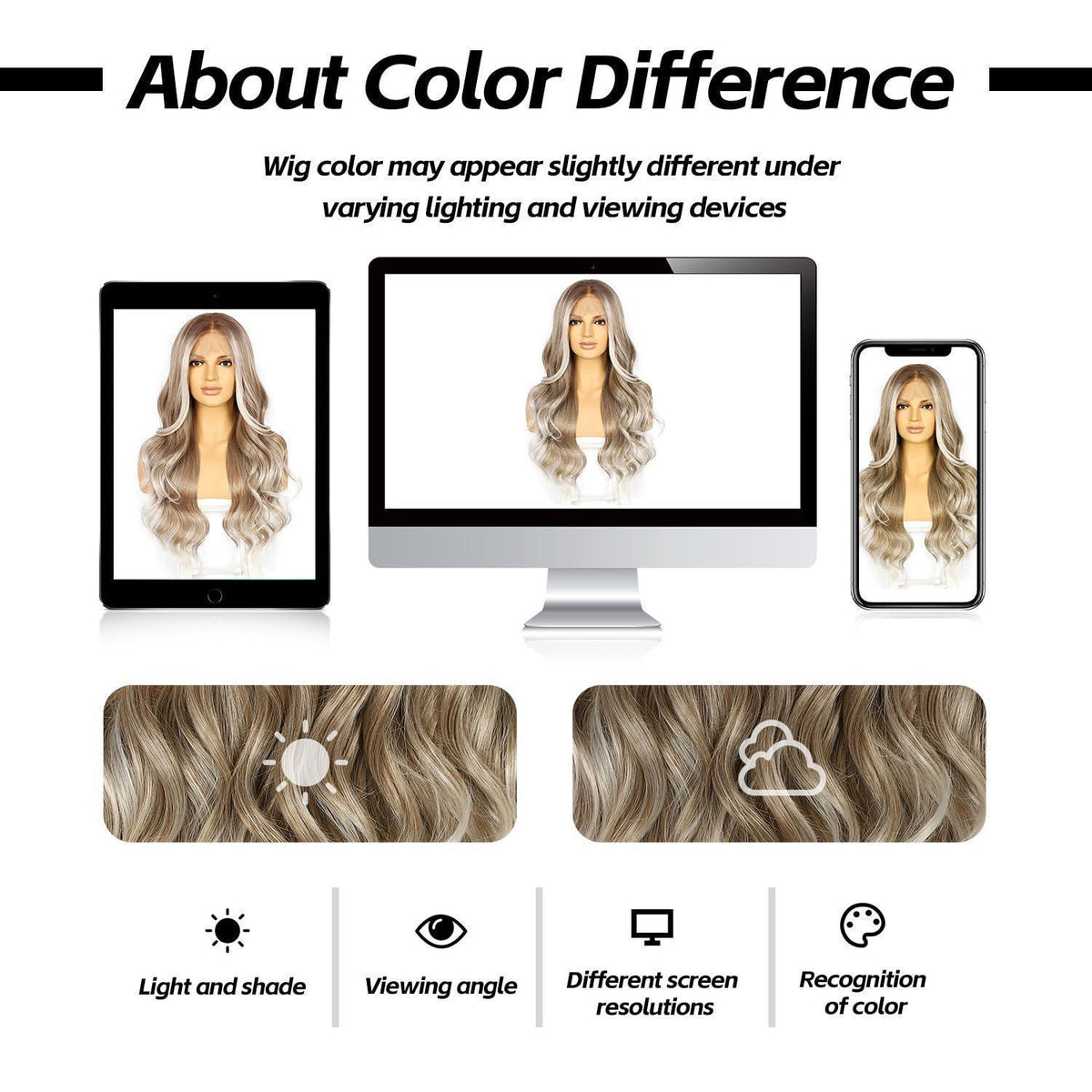 Synthetische Körperwelle Perücke Graubraun Balayage 26 Zoll