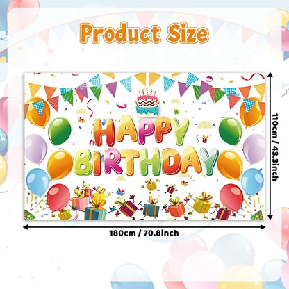 Happy Birthday Dekorationen Hintergrund Banner 180x110cm