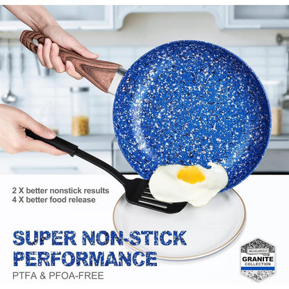 Bratpfanne mit Deckel 20cm Induktion Granit