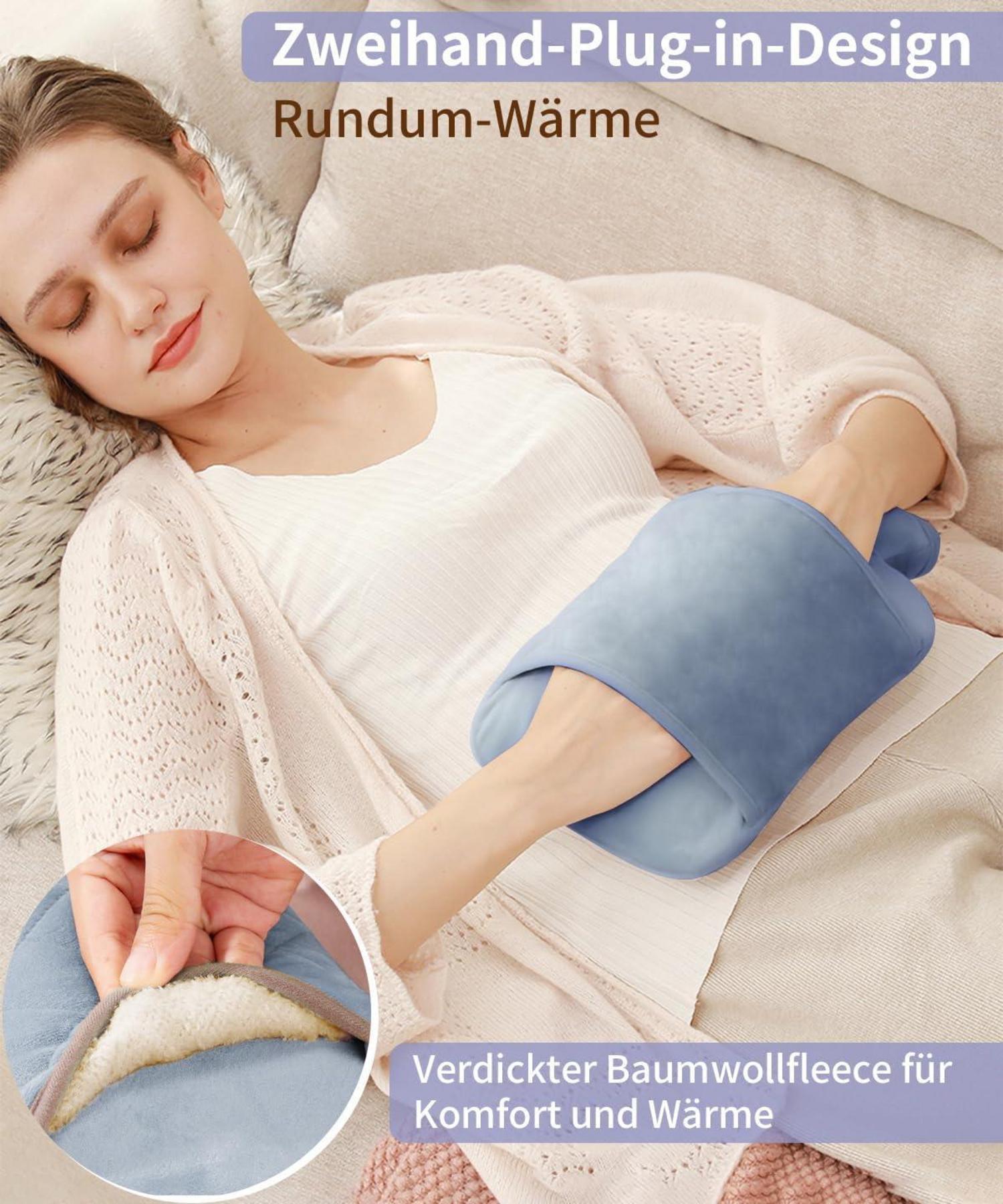 Wärmflasche mit Bezug Auslaufsicher 2L BPA Frei PVC Grau