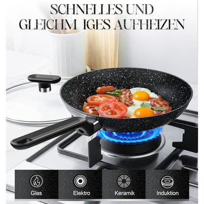 Granit-Bratpfanne mit Deckel 26cm Induktion