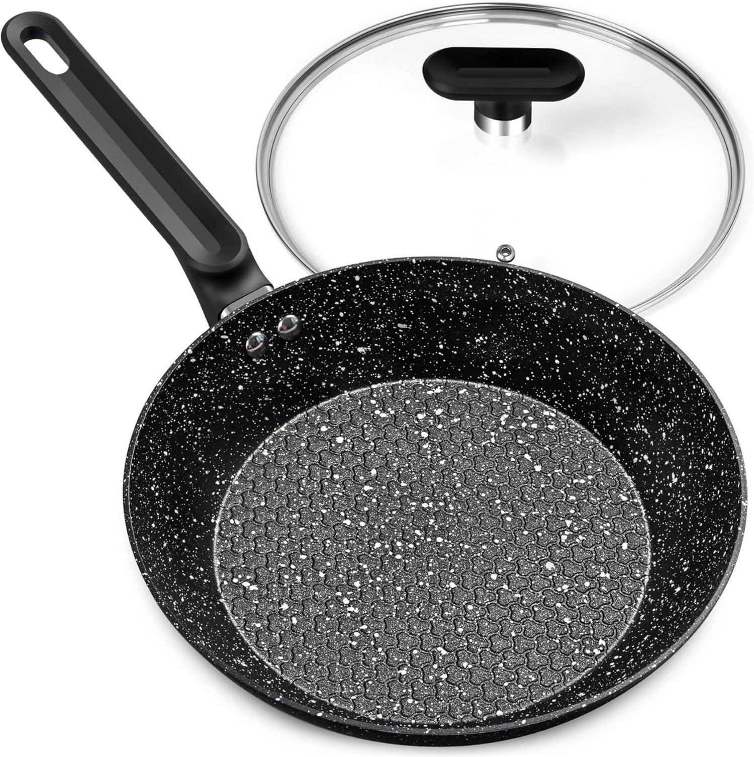 Granit Bratpfanne mit Deckel Induktion 26cm antihaftbeschichtet