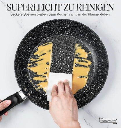 Bratpfanne mit Deckel 26cm Induktion Granit antihaftbeschichtet