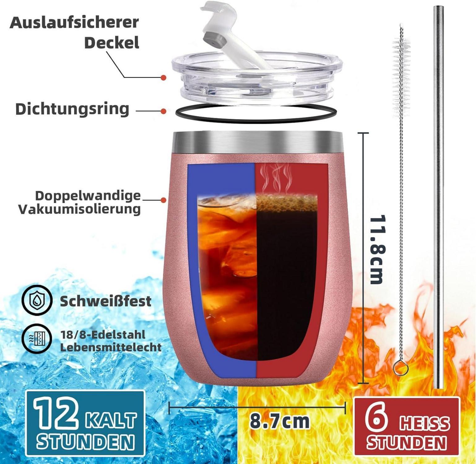 Weihnachtsgeschenke Beste Freundin Edelstahl Kaffeebecher 350ml