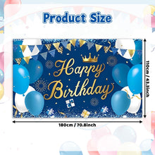 Geburtstag Dekoration Banner, Marineblau Gold, 180x110 cm