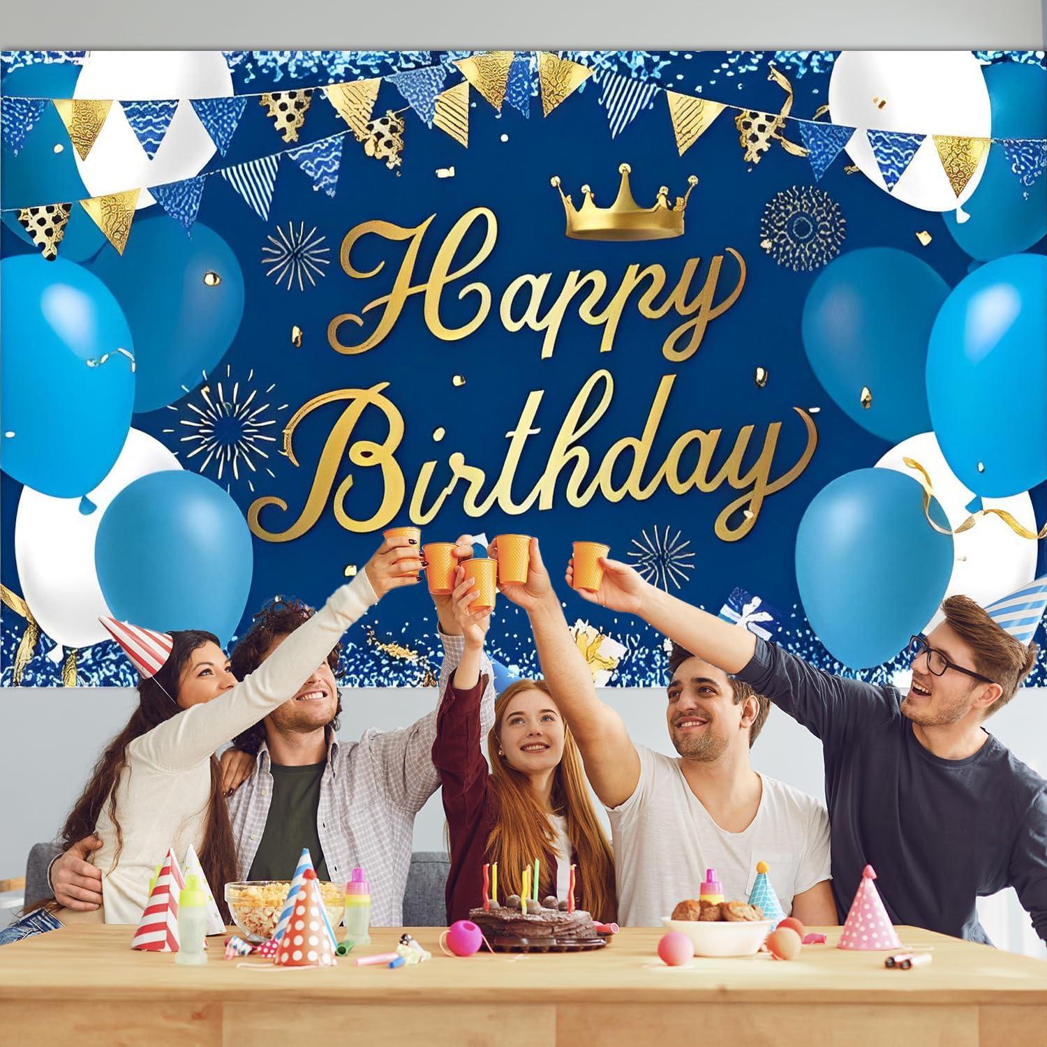 Happy Birthday Dekorationen Hintergrund Banner Fotohintergrund