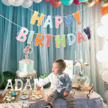 Dinosaurier-Geburtstagsbanner Regenbogenfarben leichtgewichtig