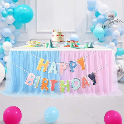 Dinosaurier-Geburtstagsbanner Regenbogenfarben leichtgewichtig