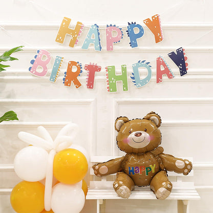 Dinosaurier-Geburtstagsbanner Jungen Regenbogenfarben