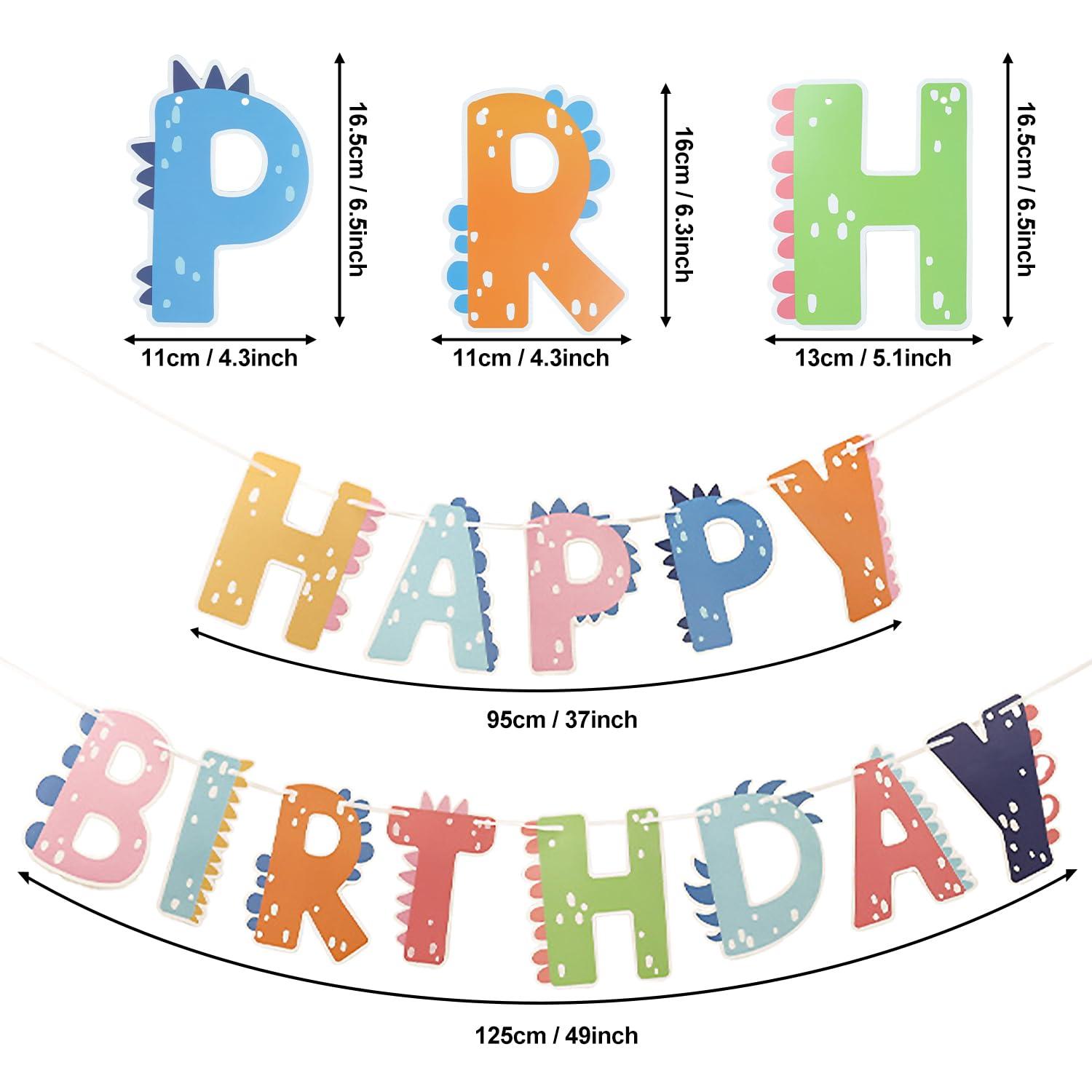 Dinosaurier-Geburtstagsbanner Alles Gute Regenbogen Kinder Jungen