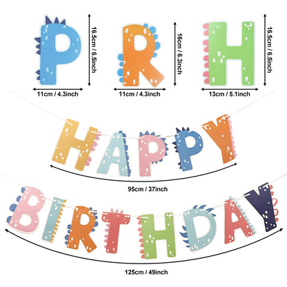 Dinosaurier-Geburtstagsbanner Alles Gute Regenbogen Kinder Jungen