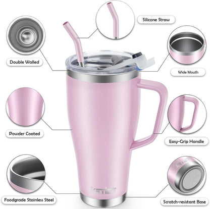 Thermobecher Strohhalm 850ml 30oz Kaffeebecher Isolierbecher Tumbler