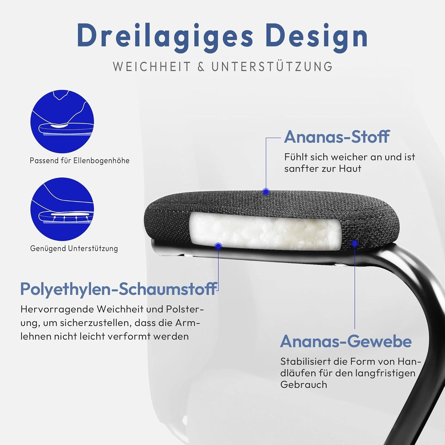 Ergonomischer Gaming Stuhl Stoff mit Lendenwirbelstütze für Kinder