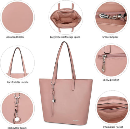 Damen Handtasche Groß Patchwork-Design 13-Zoll Laptop Büro