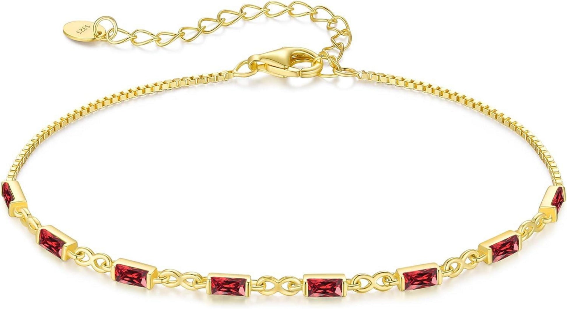 Gold Armband Damen 925 Sterling Silber 14k Vergoldet Zirkonia Infinity