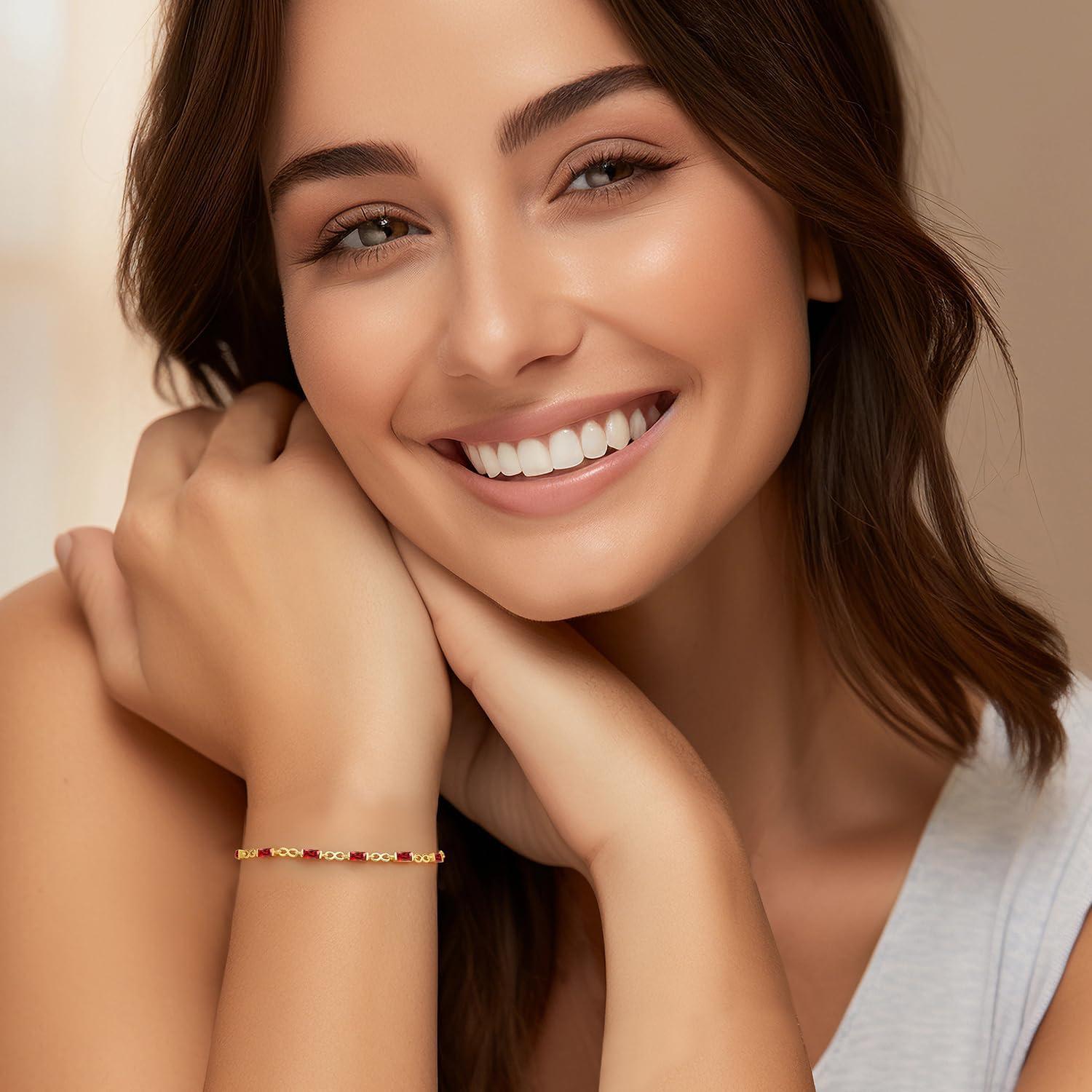 Gold Armband Damen 925 Sterling Silber Zirkonia Infinity