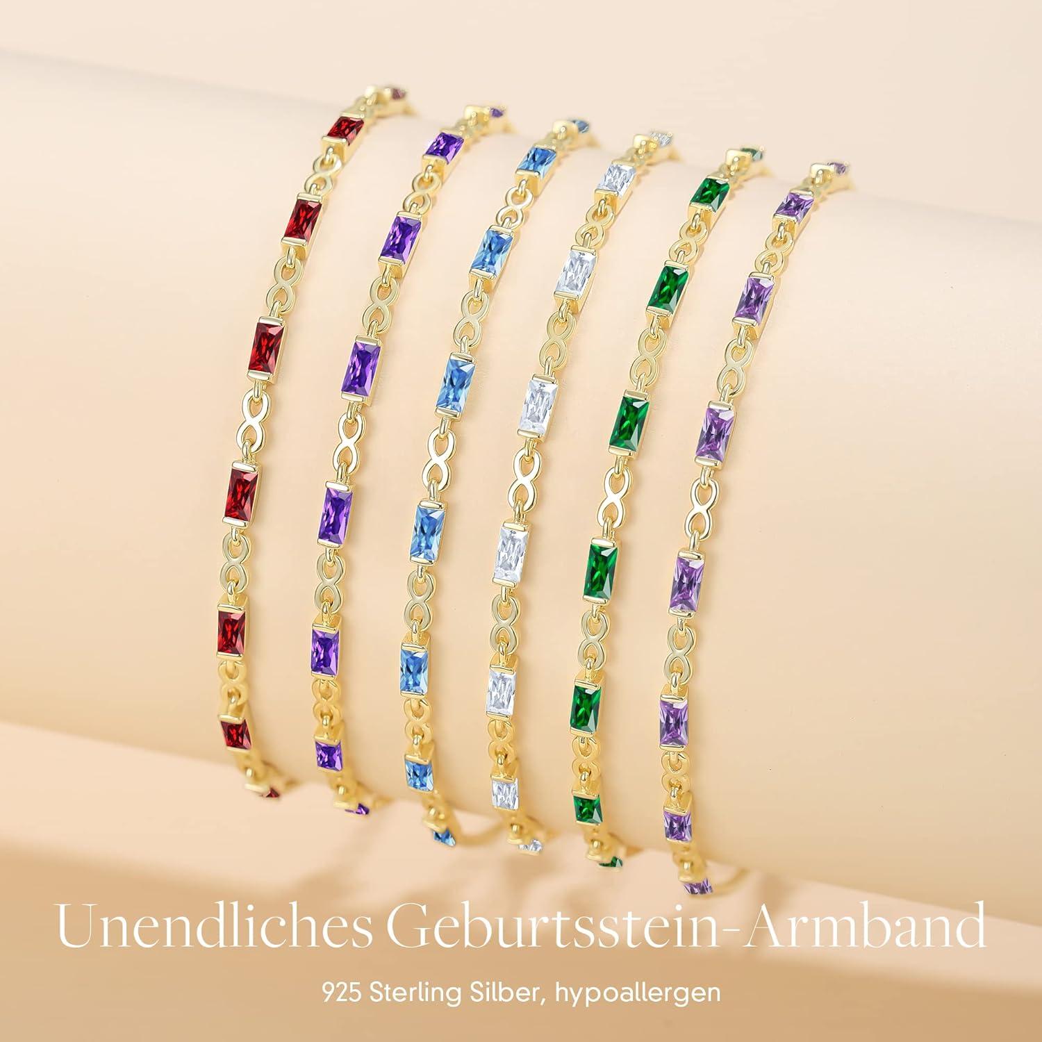 Gold Armband Damen 925 Sterling Silber 14k Vergoldet Zirkonia Infinity