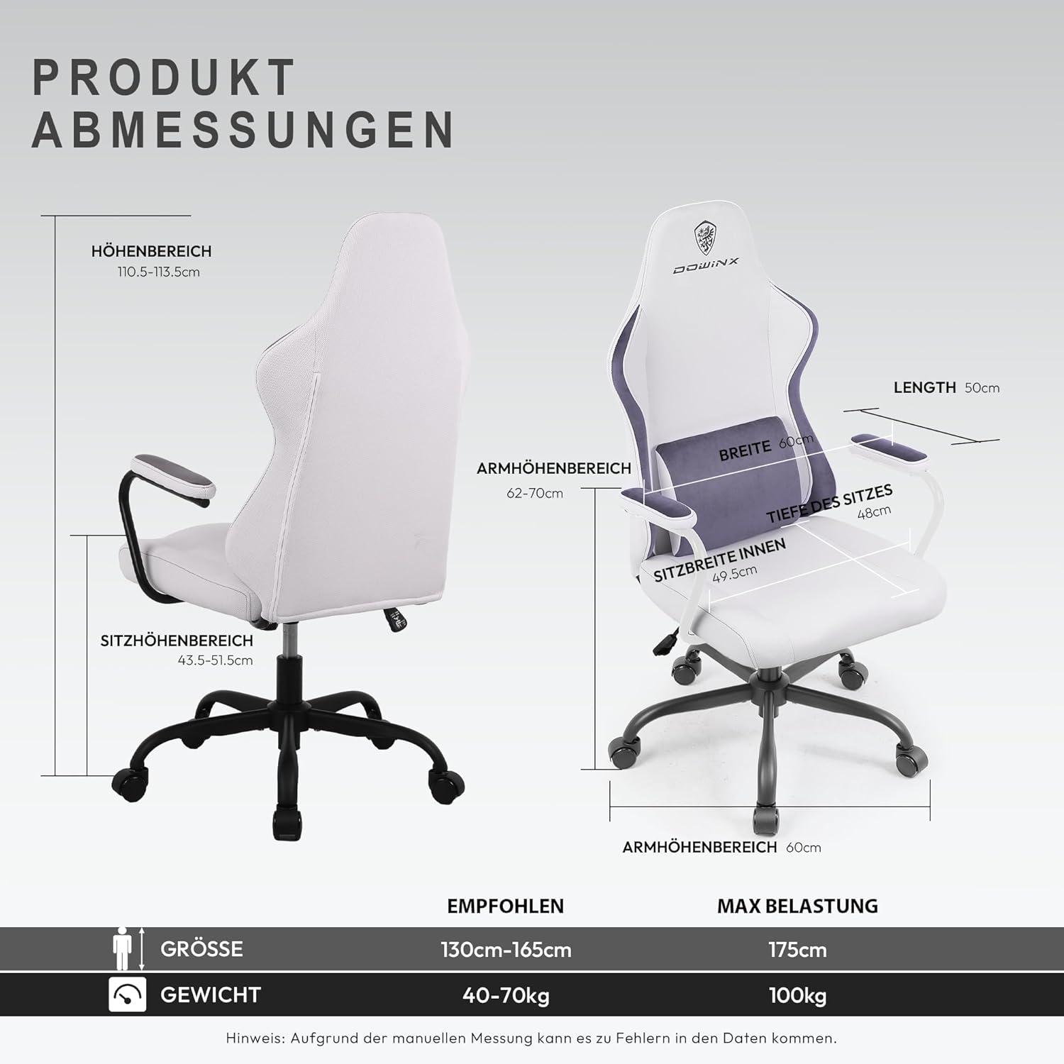 Ergonomischer Gaming Stuhl mit Lendenstütze für Kinder - Blau
