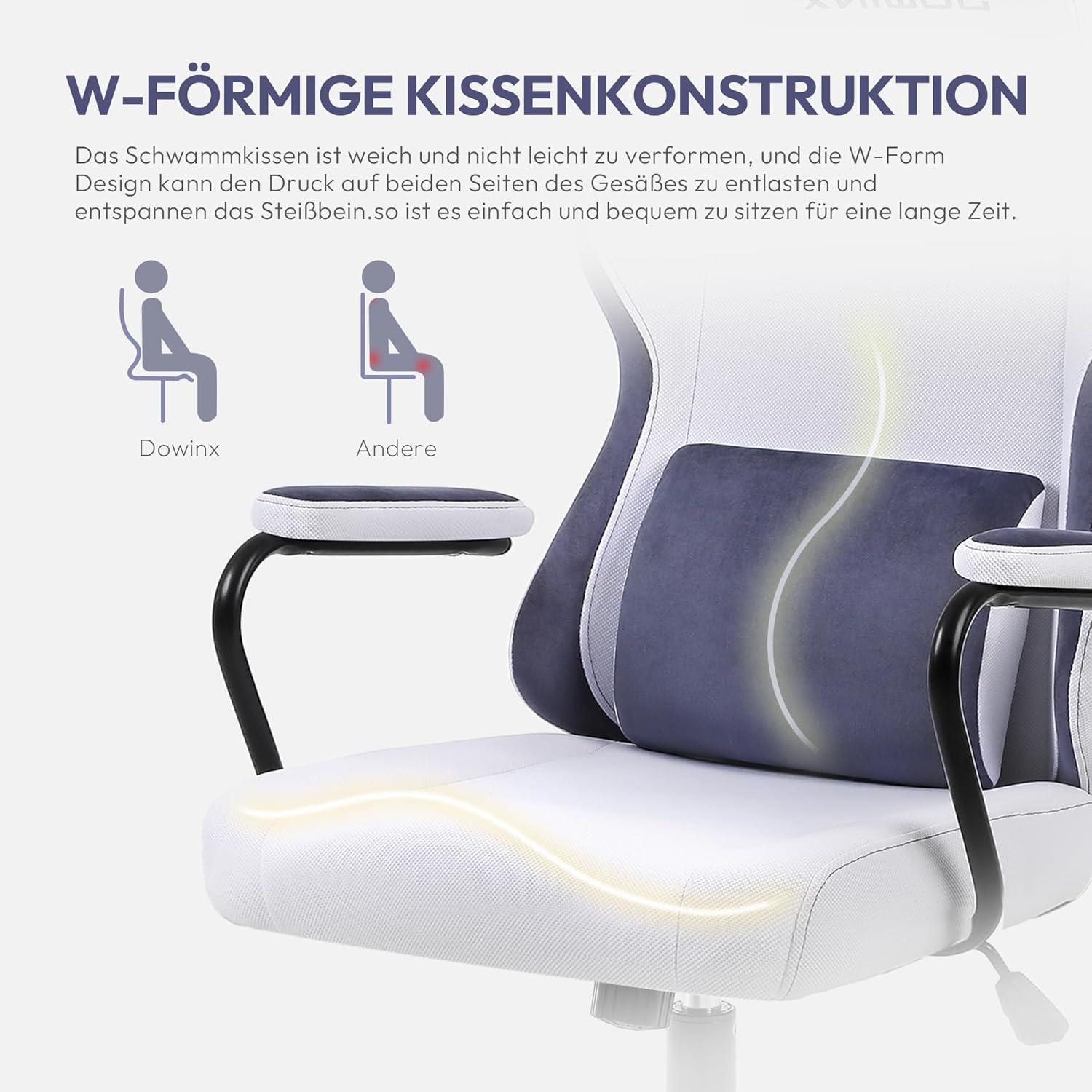 Dowinx Gaming Stuhl Ergonomisch Stoff Kinder Blau
