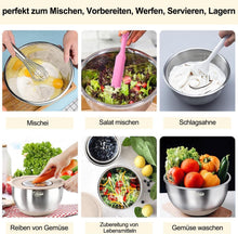 Terlulu Rührschüssel Set Edelstahl 6er Salatschüssel Deckel