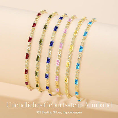 925 Sterling Silber Armband Damen vergoldet Zirkonia Infinity Geschenk