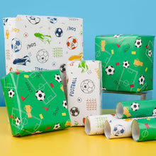 Kinder Fußball Geschenkpapier Set 6 Blatt 70x50cm Grün