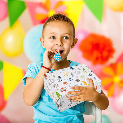 Geschenkpapier Fußball 6 Blatt 70x50cm Grün Weiß Geburtstag