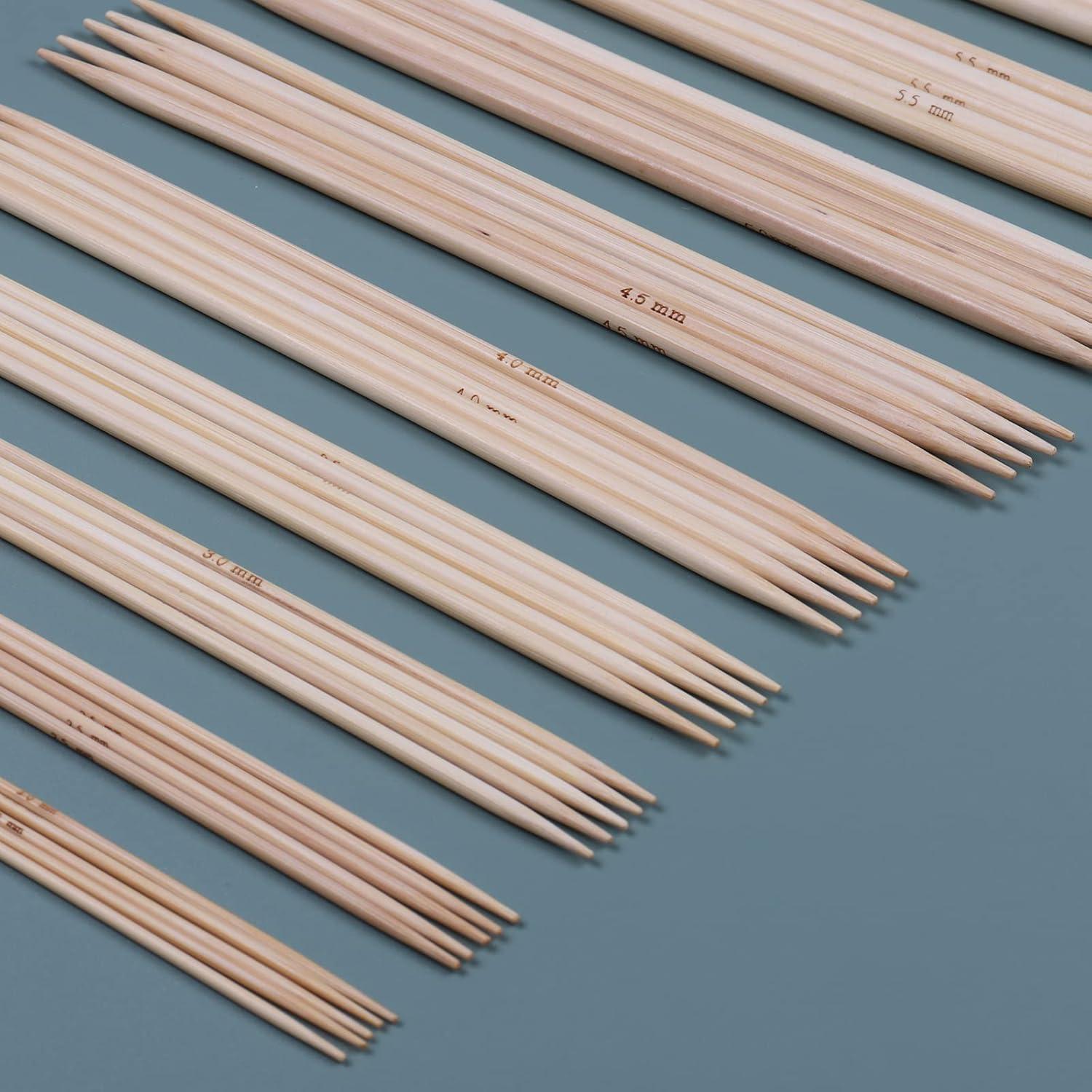Coopay Bambus Stricknadeln Set 2,0-6,5mm 50 Stück Nadelspiel 20cm