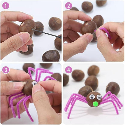 Kastanien Bastelset 527-teilig Handbohrer Kinder Herbstdekoration