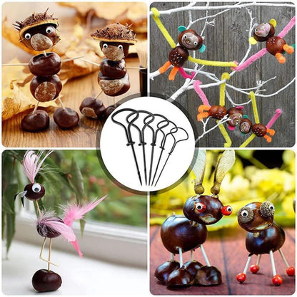 Kastanien Bastelset 527-teilig Handbohrer Kinder Herbstdekoration