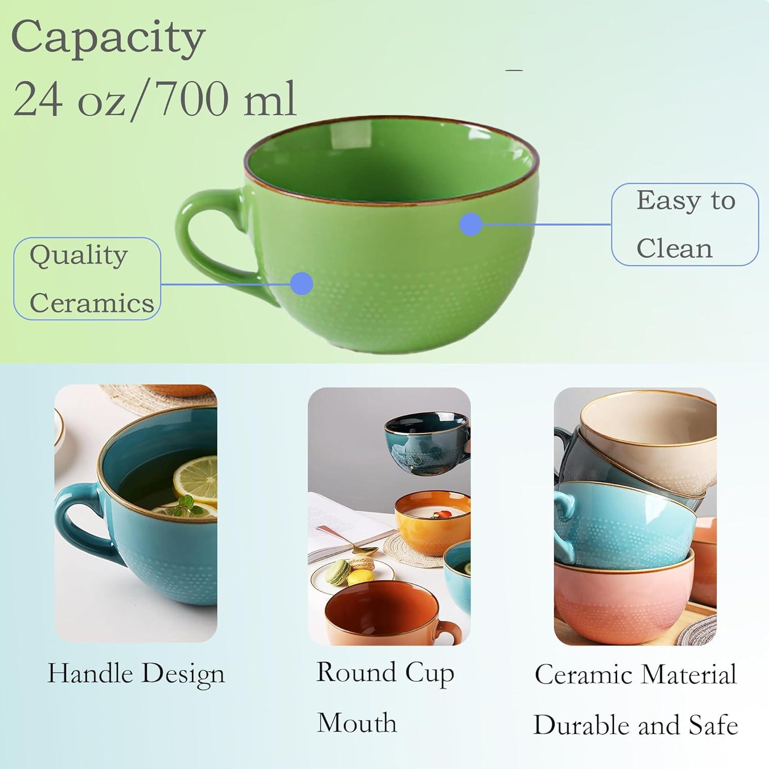 Große Kaffeetasse Keramik 700ml Suppentasse Henkel Jumbotasse Müsli