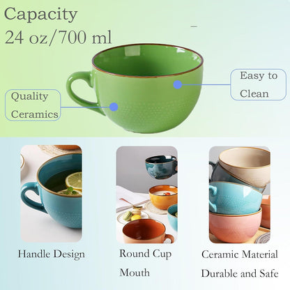 Große Kaffeetasse Keramik 700ml Suppentasse Henkel Jumbotasse Müsli