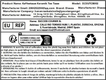 Große Kaffeetasse Keramik 700ml Grüne Suppentasse mit Henkel