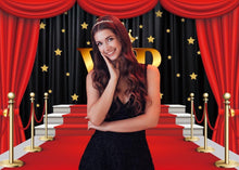 Roter Teppich VIP Fotografie Kulisse Gold Glitter Vorhang