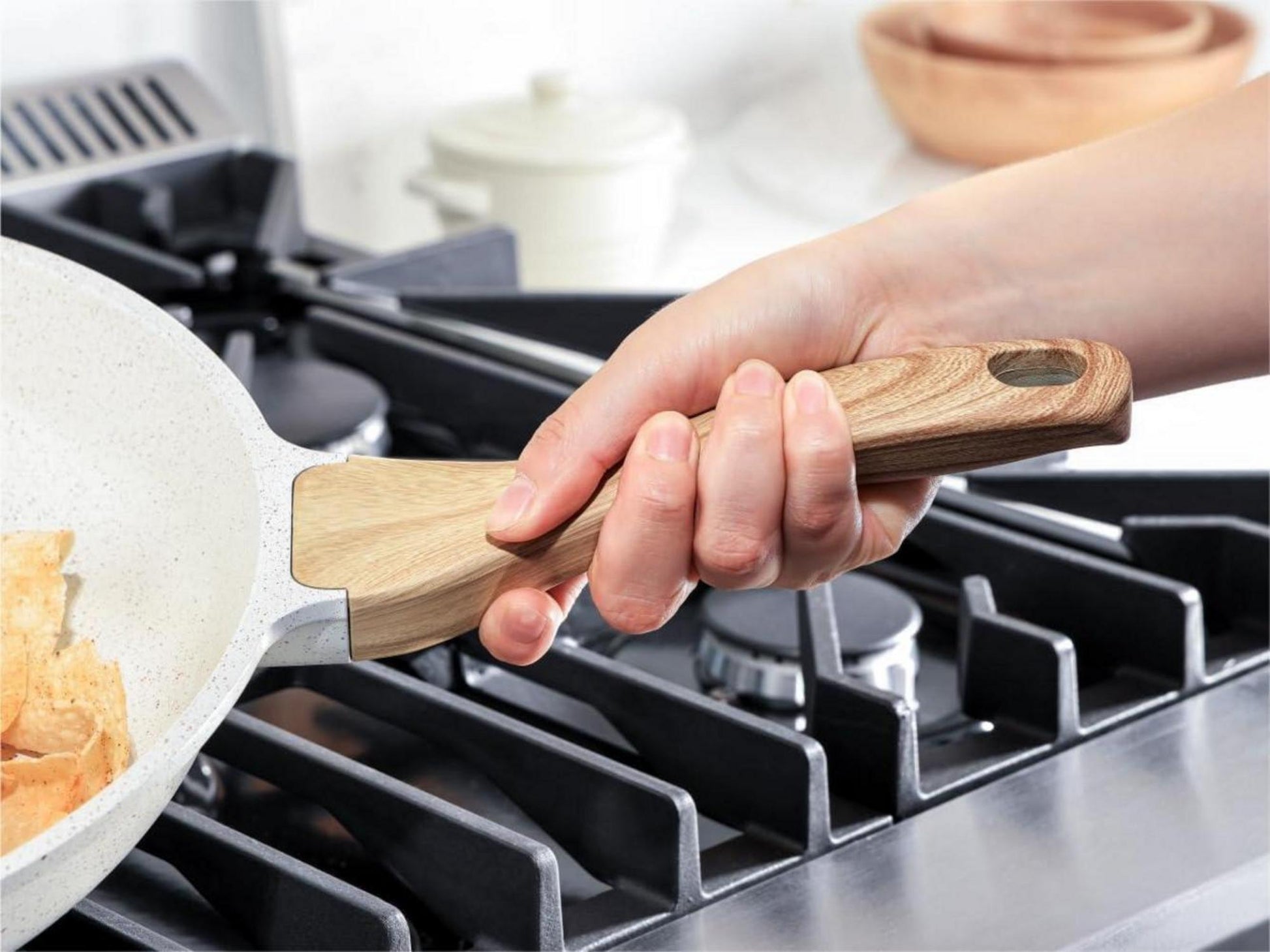 SENSARTE Keramik Bratpfanne 28 cm mit Deckel, Induktion, PFOA-frei