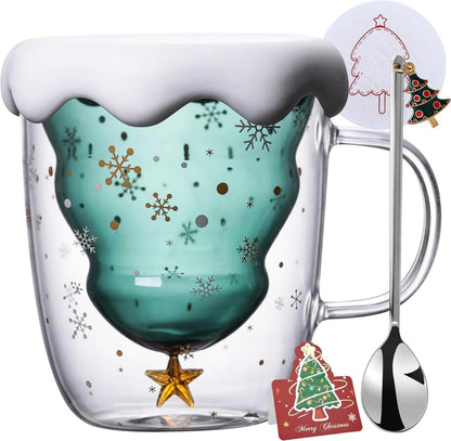 Weihnachtstasse Doppelwandige Gläser personalisiertes Becher Set