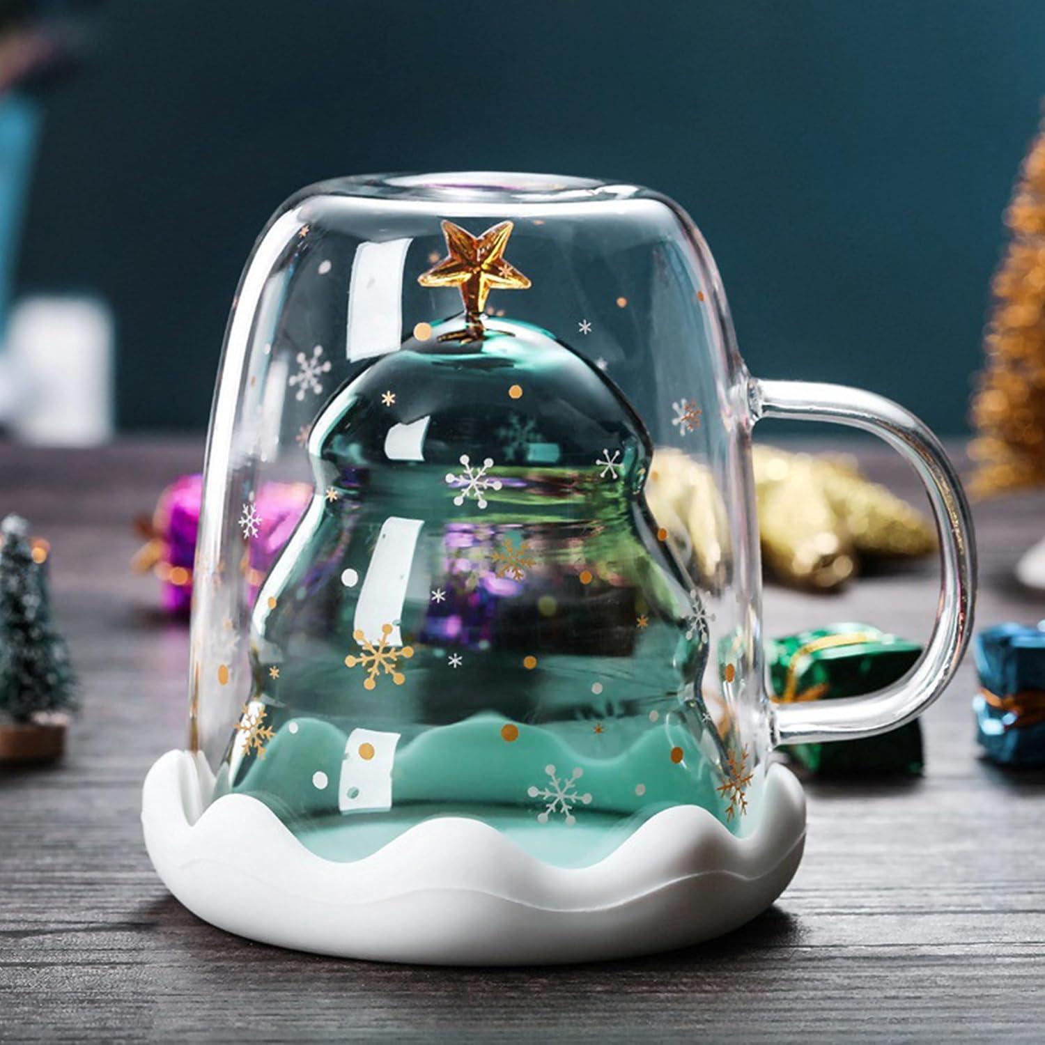 Weihnachtstasse Doppelwandige Gläser personalisiertes Becher Set